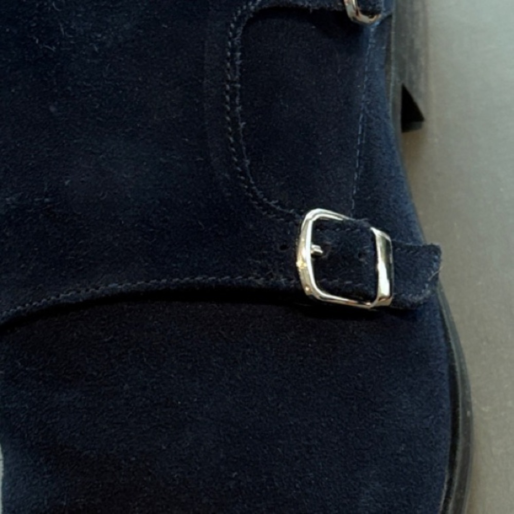 Stacy Adams Men's Navy Suede Oxfords - Picture 8 of 8